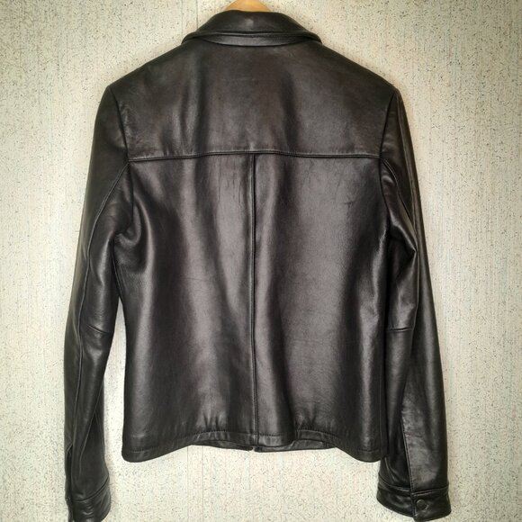 Women's Size M Black Soft Genuine Leather Jacket - Picture 5 of 10